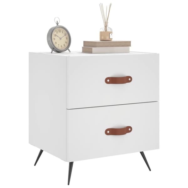 The Living Store Sängbord 2 st vit 40x35x47,5 cm konstruerat trä - Nattduksbord