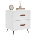 Miniatyrbild 5 av 11: The Living Store Sängbord 2 st vit 40x35x47,5 cm konstruerat trä -  Nattduksbord
