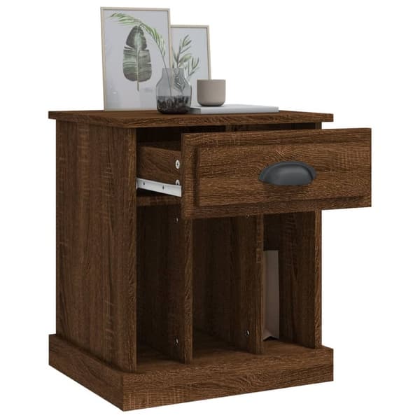 The Living Store sengeborde 2 stk. 43x36x50 cm brun egetræsfarve -  Natborde