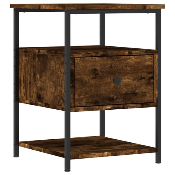 The Living Store sengeborde 2 stk. 40x42x56 cm konstrueret træ røget egetræ - Natborde
