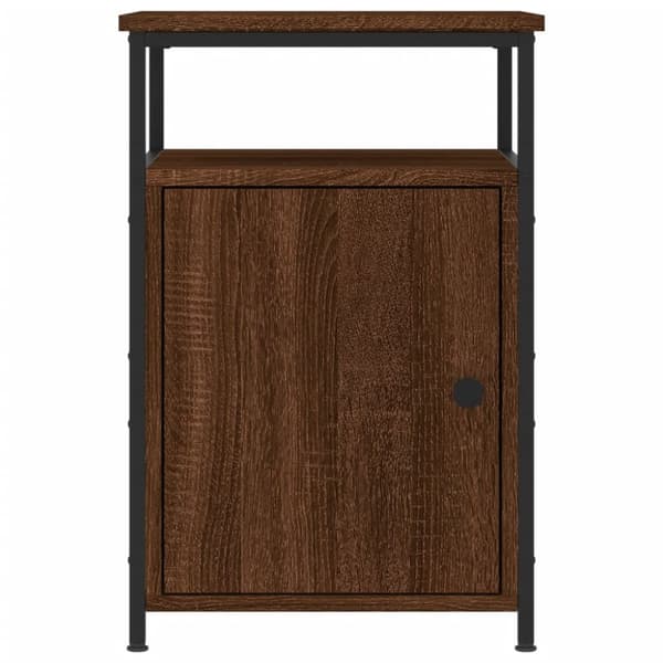 The Living Store Sängbord 2 st brun ek 40x42x60 cm konstruerat trä - Nattduksbord