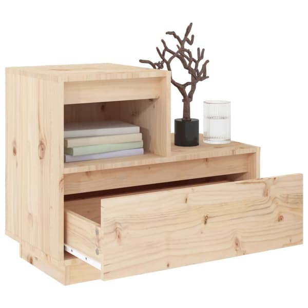 The Living Store Yöpöytä 60x34x51 cm täysi mänty - Yöpöydät