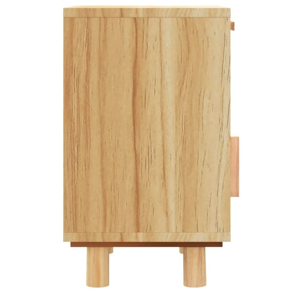 The Living Store sengeborde 2 stk. massivt fyrretræ og naturlig rattan brun -  Natborde