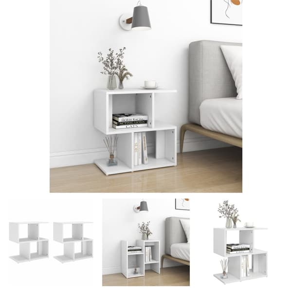 The Living Store sengeskabe 2 stk. 50x30x51,5 cm spånplade hvid -  Natborde