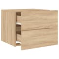 Miniatyrbild 8 av 11: The Living Store Väggmonterade sängbord med LED-lampor 2 st sonoma-ek -  Nattduksbord