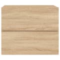 Miniatyrbild 9 av 11: The Living Store Väggmonterade sängbord med LED-lampor 2 st sonoma-ek -  Nattduksbord