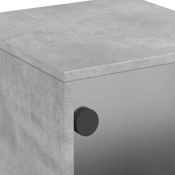 The Living Store sengeborde 2 stk. med glaslåger 35x37x50 cm betongrå - Natborde
