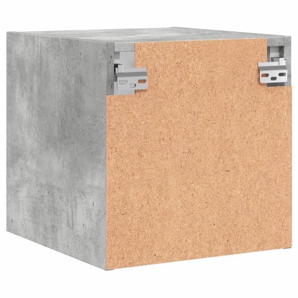 The Living Store Sängskåp med glasdörrar 2 st betonggrå 35x37x35 cm -  Nattduksbord