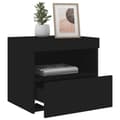 Miniatyrbild 6 av 11: The Living Store Sängbord med LED-lampor 2 st svart 50x40x45 cm -  Nattduksbord