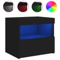 Miniatyrbild 7 av 11: The Living Store Sängbord med LED-lampor 2 st svart 50x40x45 cm -  Nattduksbord