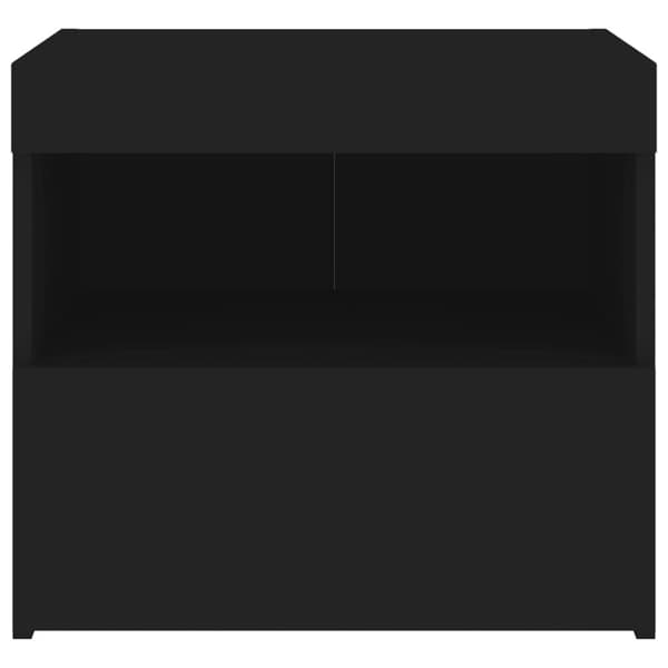 The Living Store Sängbord med LED-lampor 2 st svart 50x40x45 cm - Nattduksbord
