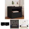 Miniatyrbild 1 av 11: The Living Store Sängbord med LED-lampor 2 st svart 50x40x45 cm -  Nattduksbord