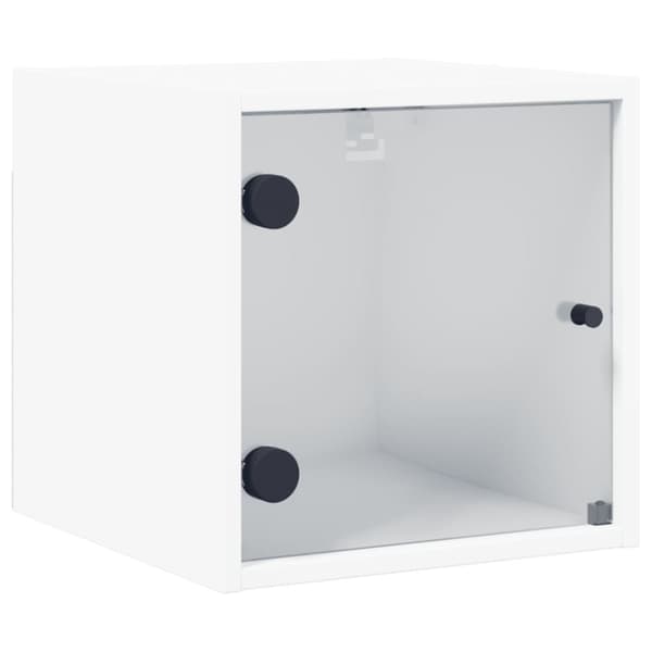 The Living Store sengebord med glaslåger 35x37x35 cm hvid - Natborde