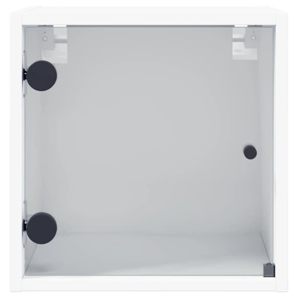 The Living Store sengebord med glaslåger 35x37x35 cm hvid - Natborde
