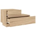 Miniatyrbild 7 av 11: The Living Store Sängbord med LED-belysning sonoma-ek 70x36x40,5 cm -  Nattduksbord
