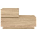Miniatyrbild 8 av 11: The Living Store Sängbord med LED-belysning sonoma-ek 70x36x40,5 cm -  Nattduksbord