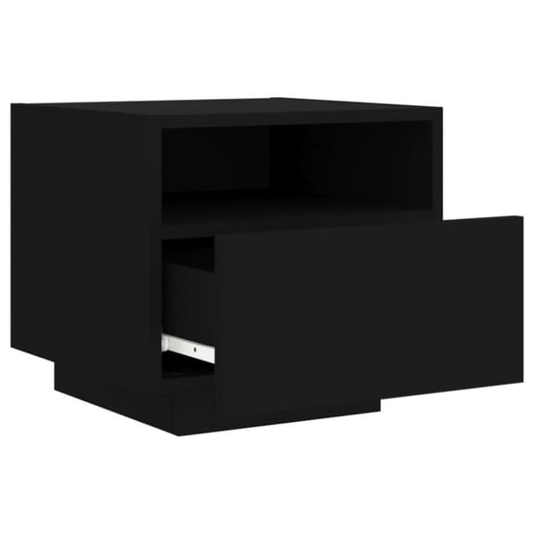 The Living Store Sängbord med LED-lampor 2 st svart 40x39x37 cm - Nattduksbord