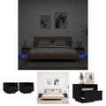 Miniatyrbild 1 av 11: The Living Store Sängbord med LED-lampor 2 st svart 40x39x37 cm -  Nattduksbord