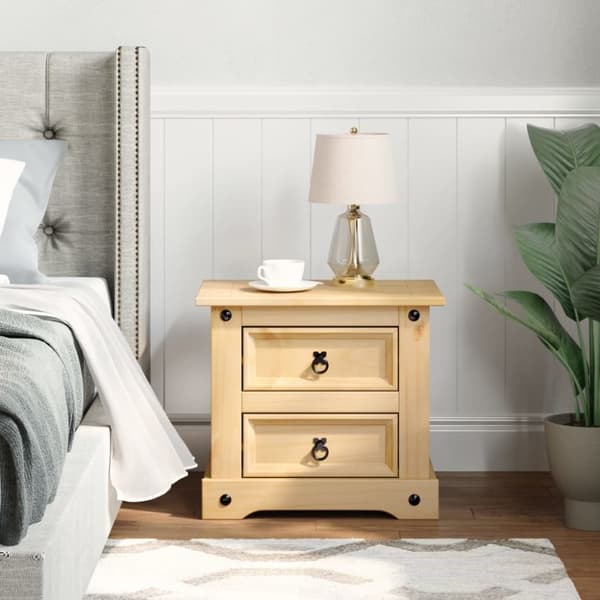 The Living Store Sängbord Corona 53x39x50 cm massiv furu -  Nattduksbord