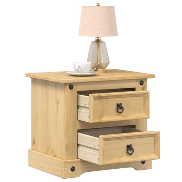 The Living Store Sängbord Corona 53x39x50 cm massiv furu -  Nattduksbord