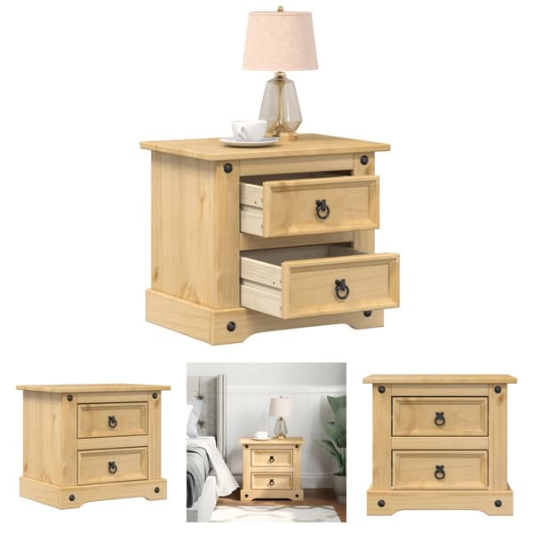 The Living Store Sängbord Corona 53x39x50 cm massiv furu -  Nattduksbord