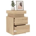 Miniatyrbillede 6 af 11: The Living Store sengebord med LED-lys 35x39x55 cm sonoma-eg -  Natborde