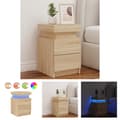 Miniatyrbillede 1 af 11: The Living Store sengebord med LED-lys 35x39x55 cm sonoma-eg -  Natborde