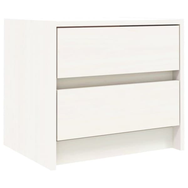The Living Store Sängbord 2 st vit 40x31x35,5 cm massiv furu - Nattduksbord