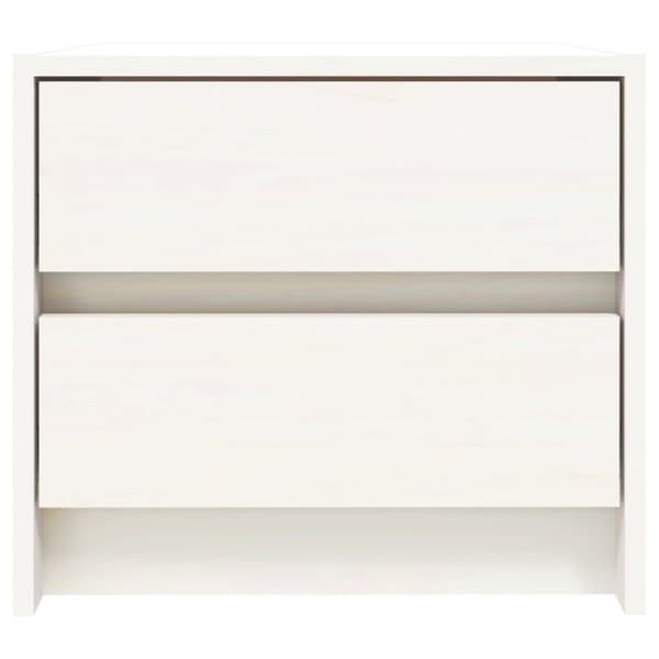 The Living Store Sängbord 2 st vit 40x31x35,5 cm massiv furu - Nattduksbord