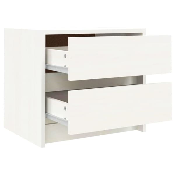 The Living Store Sängbord 2 st vit 40x31x35,5 cm massiv furu - Nattduksbord