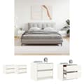Miniatyrbild 1 av 11: The Living Store Sängbord 2 st vit 40x31x35,5 cm massiv furu -  Nattduksbord