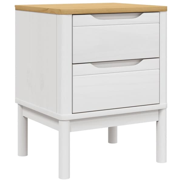 The Living Store sengebord 45x39x57 cm massivt fyrretræ hvid -  Natborde