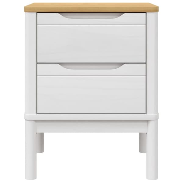 The Living Store sengebord 45x39x57 cm massivt fyrretræ hvid -  Natborde