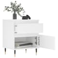 Miniatyrbillede 4 af 11: The Living Store sengebord 40x35x50 cm konstrueret træ hvid -  Natborde