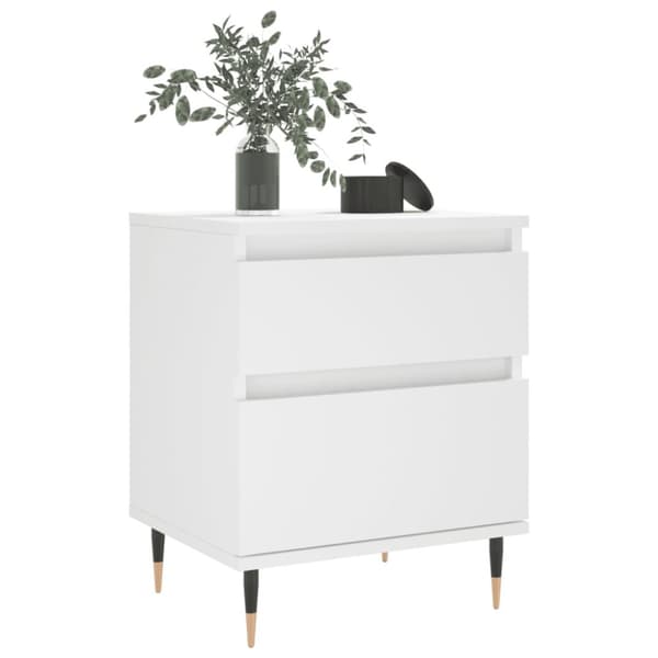 The Living Store sengebord 40x35x50 cm konstrueret træ hvid - Natborde