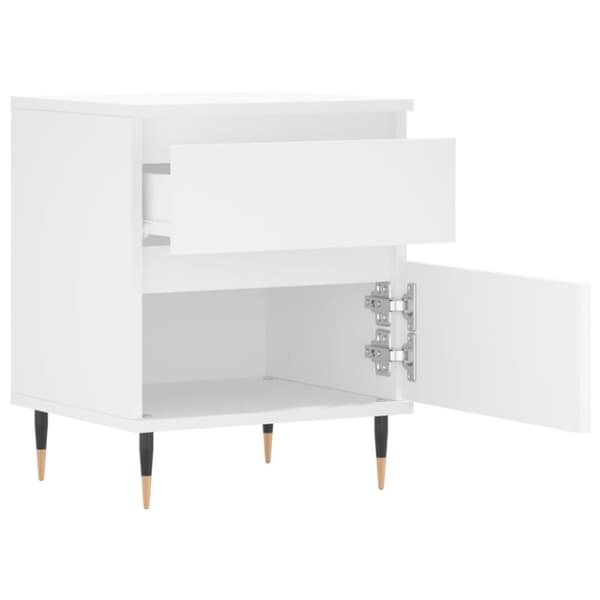 The Living Store sengebord 40x35x50 cm konstrueret træ hvid - Natborde