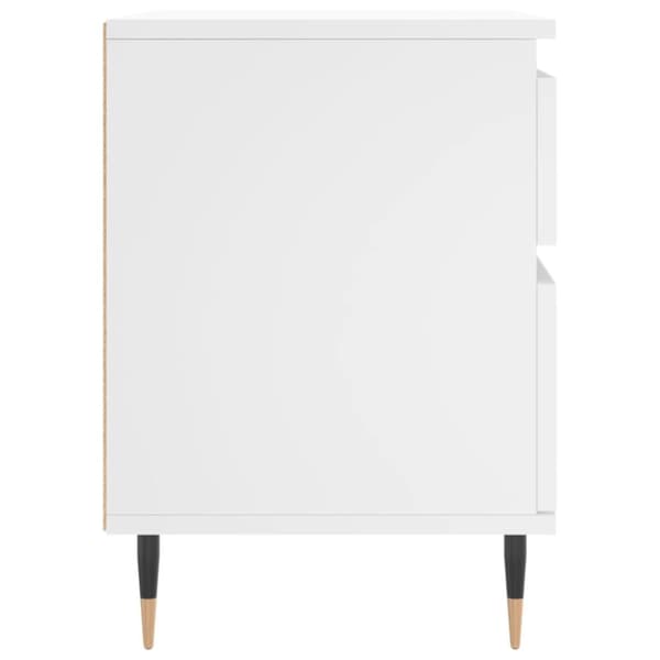 The Living Store sengebord 40x35x50 cm konstrueret træ hvid - Natborde