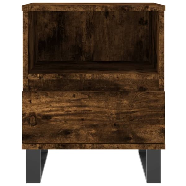 The Living Store sengebord 40x35x50 cm konstrueret træ røget egetræsfarve - Natborde