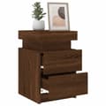 Miniatyrbild 6 av 11: The Living Store Sängbord med LED-lampor 2 st brun ek 35x39x55 cm -  Nattduksbord