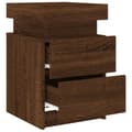 Miniatyrbild 9 av 11: The Living Store Sängbord med LED-lampor 2 st brun ek 35x39x55 cm -  Nattduksbord