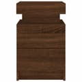 Miniatyrbild 10 av 11: The Living Store Sängbord med LED-lampor 2 st brun ek 35x39x55 cm -  Nattduksbord