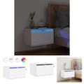 Miniatyrbillede 1 af 11: The Living Store væghængt sengebord med LED-lys hvid -  Natborde