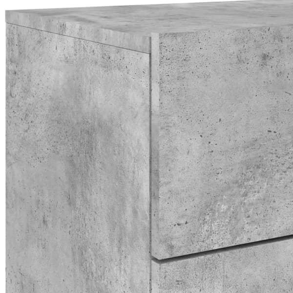 The Living Store væghængt sengebord med LED-lys betongrå - Natborde
