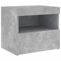 Pikkukuva 7 / 11: The Living Store Yöpöytä LED-valoilla betoninharmaa 50x40x45 cm -  Yöpöydät