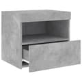Pikkukuva 8 / 11: The Living Store Yöpöytä LED-valoilla betoninharmaa 50x40x45 cm -  Yöpöydät
