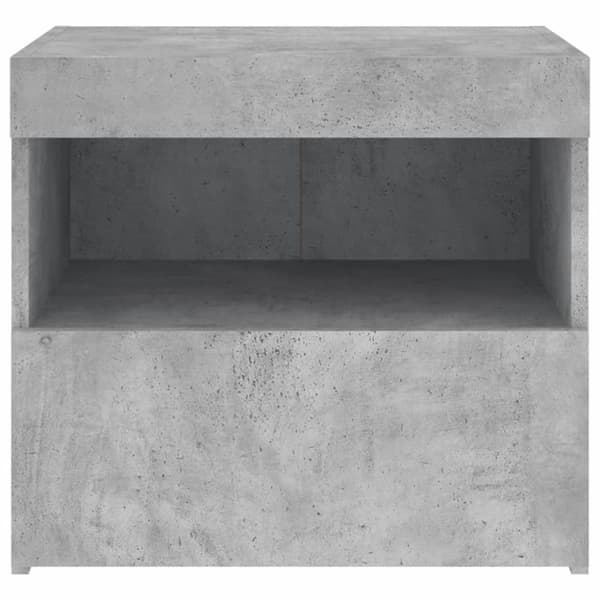 The Living Store Yöpöytä LED-valoilla betoninharmaa 50x40x45 cm - Yöpöydät