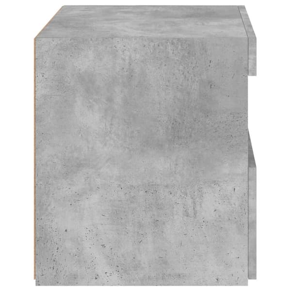 The Living Store Yöpöytä LED-valoilla betoninharmaa 50x40x45 cm - Yöpöydät