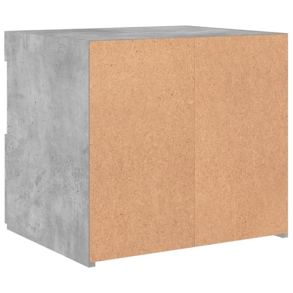 The Living Store Yöpöytä LED-valoilla betoninharmaa 50x40x45 cm - Yöpöydät