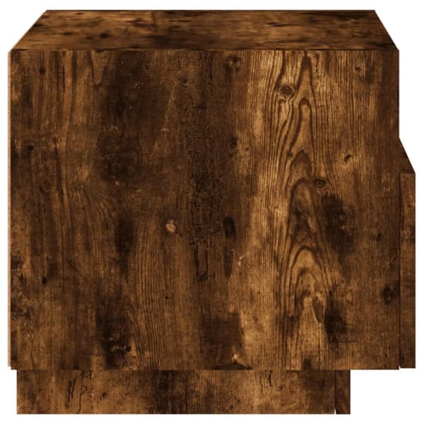 The Living Store Yöpöytä LED-valoilla 2 kpl savutammi 40x39x37 cm - Yöpöydät