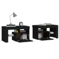 Miniatyrbild 8 av 11: The Living Store Sängbord med LED 2 st svart 70x36,5x40 cm -  Nattduksbord